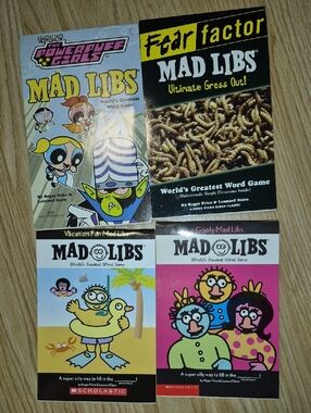 Mad Libs Assorted Paperback Book Set - Scholastic (Pink, Yellow, Black, White) 4